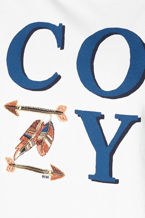 CREW NECK LOOSE TEE LS + DECO WHITE 6