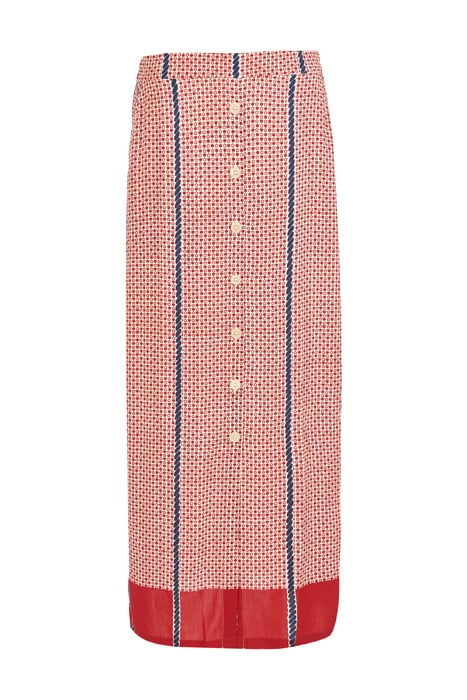 LONG SKIRT FRONT PLACKET RED 1