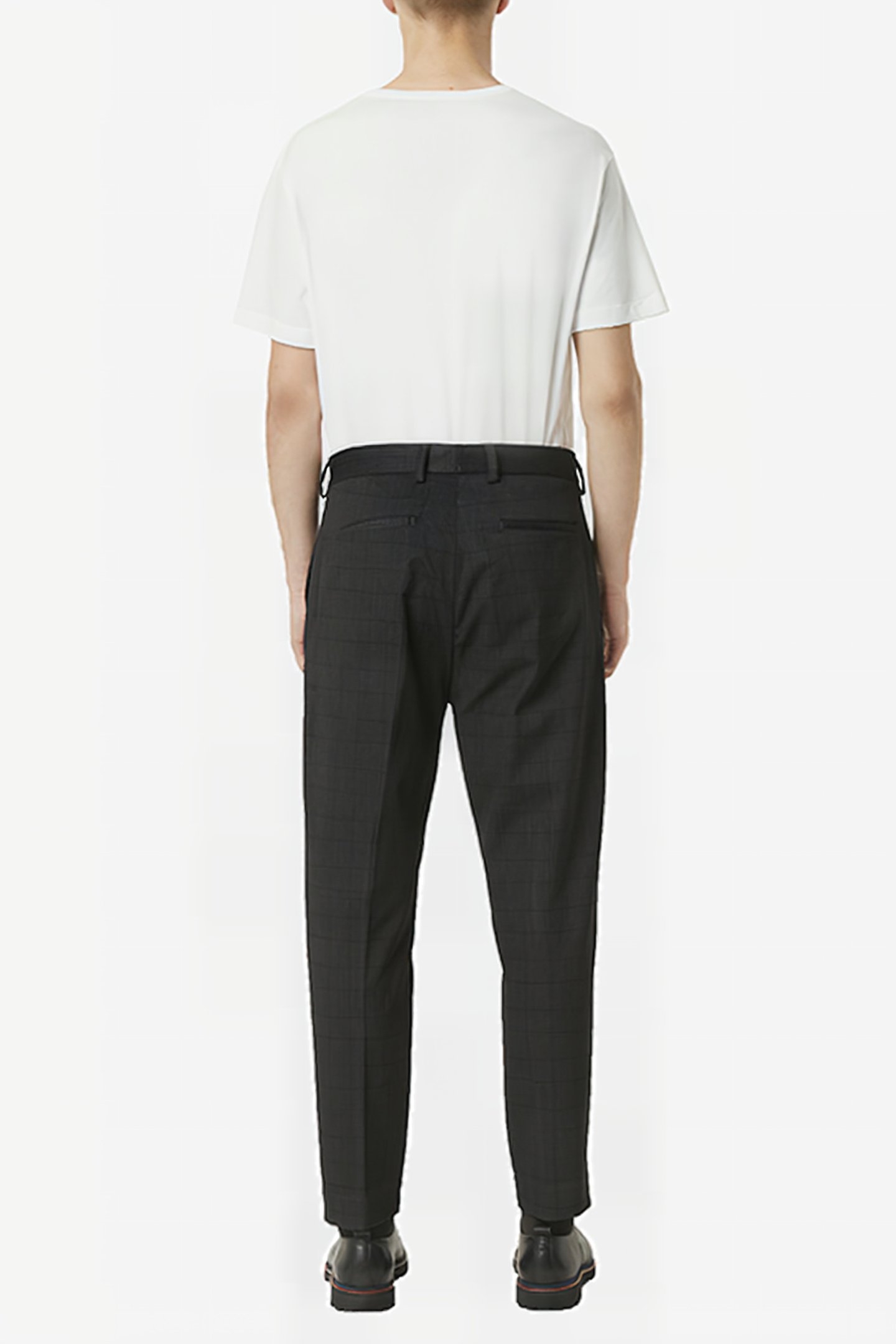 TONAL CHECK UTILITY TROUSERS CHARCOAL GREY CHECK 2