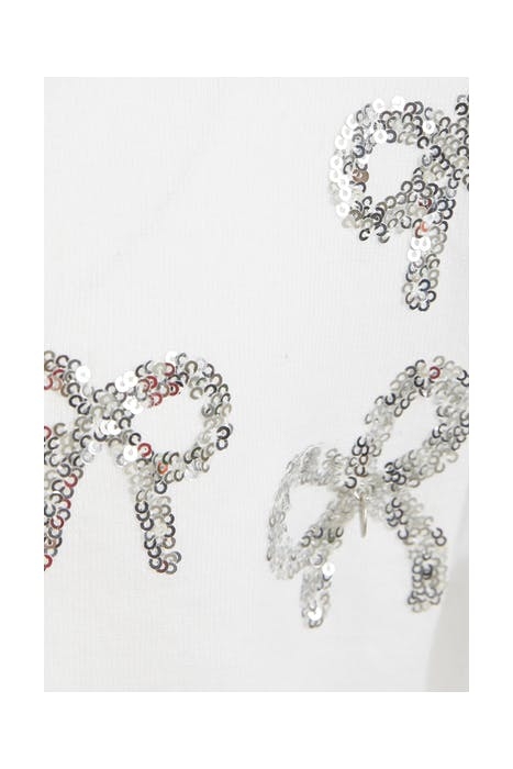 BOLERO WITH SEQUIN BOWS WHITE 7