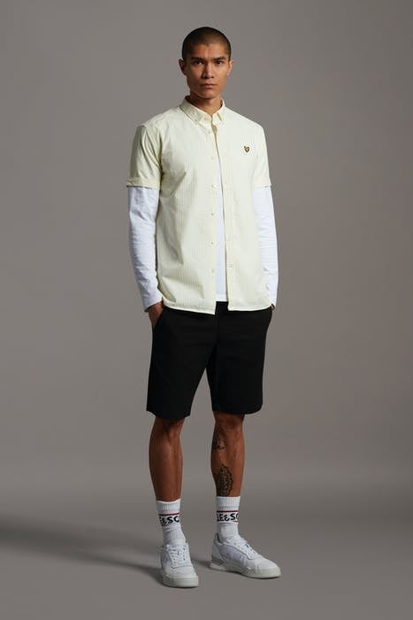 SS GINGHAM SHIRT WHITE/LEMON 2