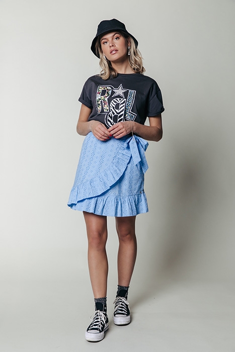 8291 - SHELBY BRODERIE ANGLAISE WRAP SKIRT BLUE 1