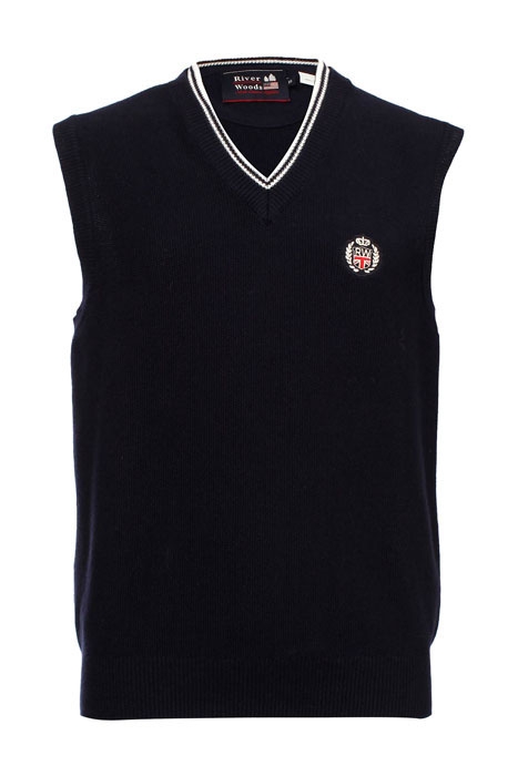 COMMUNION V-NECK PIQUE SPENCER BLUE 1