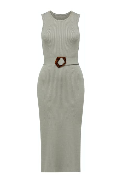 IMOGEN SLEEVELESS MIDI KNIT DRESS SAGE 4