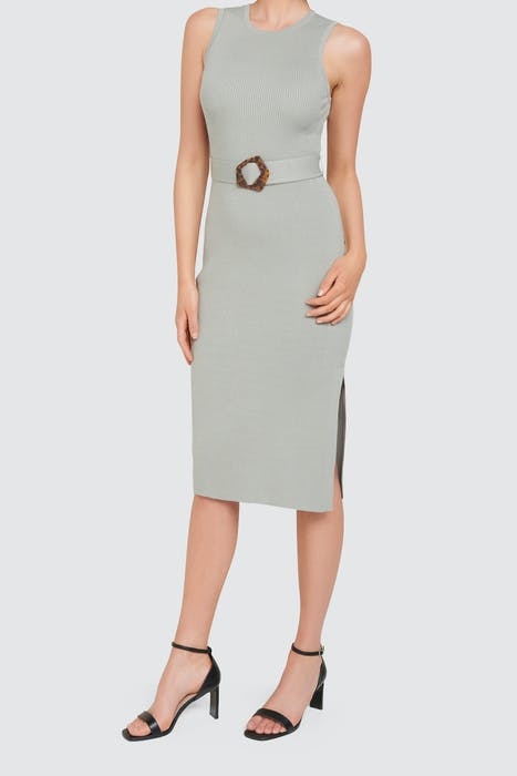 IMOGEN SLEEVELESS MIDI KNIT DRESS SAGE 3