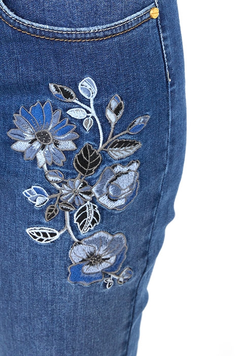 5-POCKET STRAIGHT FLOWERS BLUE 4