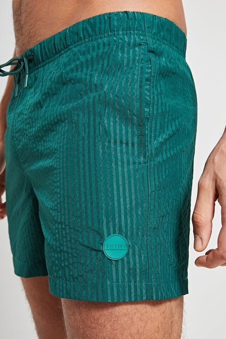 MEN SWIMSHORT SEERSUCKER PINE GREEN 6