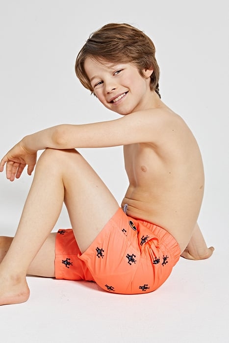 BOYS SWIMSHORT SHIWI ROBOT NEON ORANGE 5