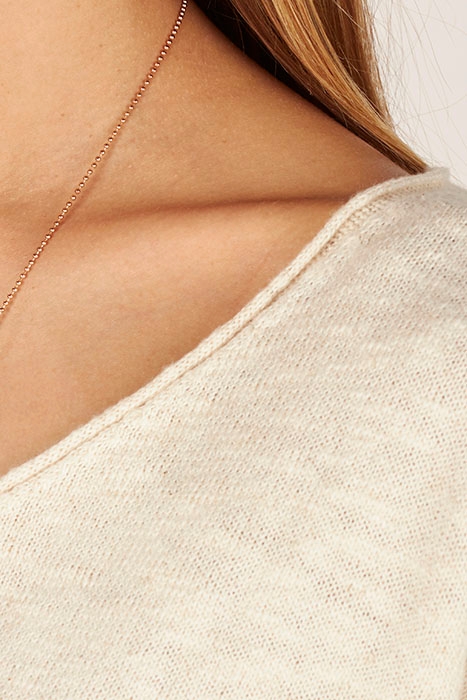 V-NECK STRIPED SWT SS PINK 4