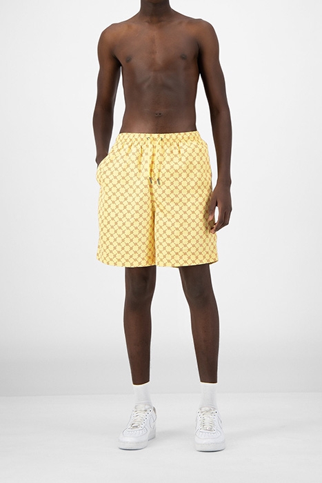 YELLOW RED MONOGRAM KALI SHORTS 1