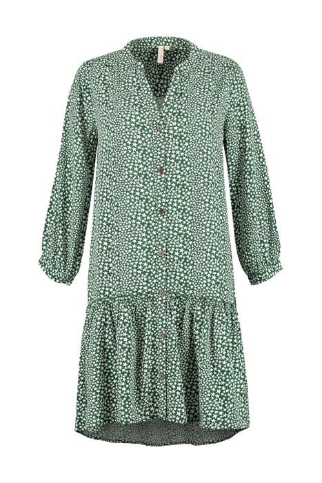 LADIES TUVALU DROP WAIST DRESS HUNTER GREEN 3