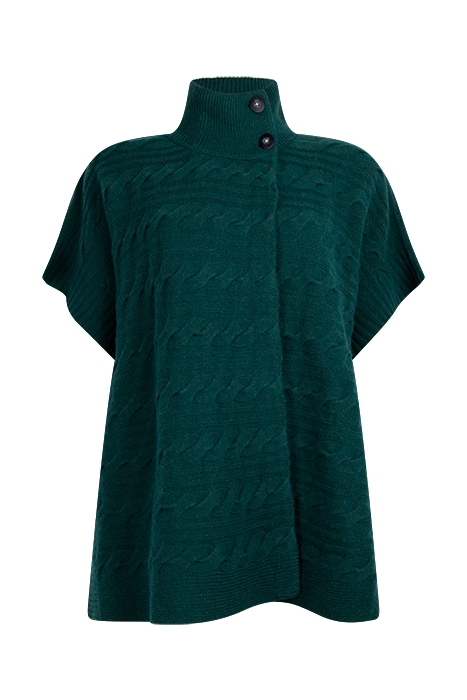 IVY CABLE PONCHO MID TEAL 1