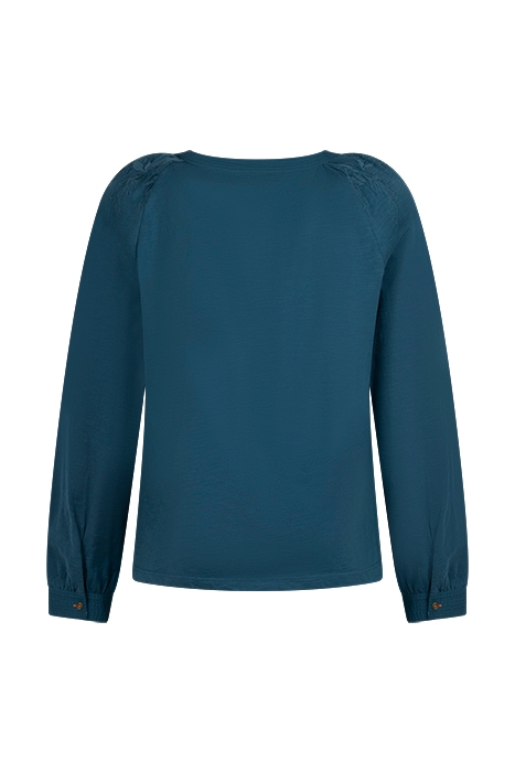 LILLY EMBROIDERED JERSEY TOP MID TEAL 2