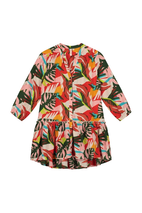 GIRLS FRANGIPANI DROP WAIST DRESS MULTI COLOUR 1