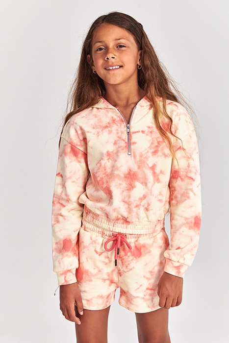 GIRLS QUINCY HOODIE TYE DYE STRAWBERRY PINK 3