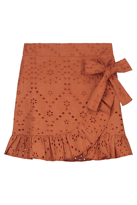 GIRLS CALIFORNIA SKIRT BRODERIE ANGLAISE SPICE ROUTE BROWN 1