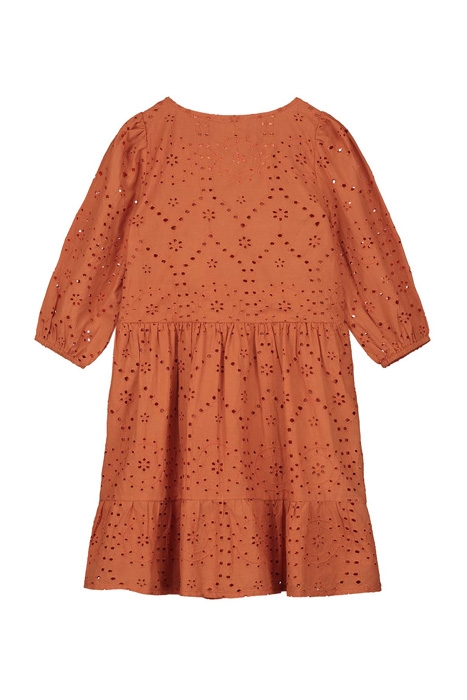 GIRLS TUSCANY DRESS BRODERIE ANGLAISE SPICE ROUTE BROWN 2