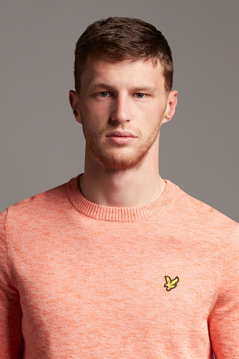 COTTON KNITTED CREW NECK JUMPER BURNT SIENNA 4