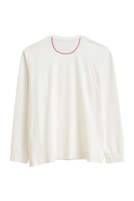 MILTON ZIG ZAG WAFFLE TEE LGT NAT 6