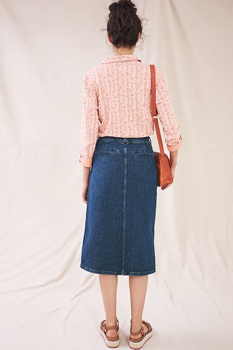 POPPY DENIM MIDI SKIRT MID DENIM 3