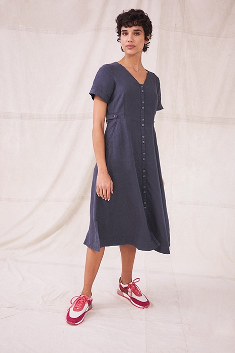IVY LINEN MINI DRESS  PURPLE 2