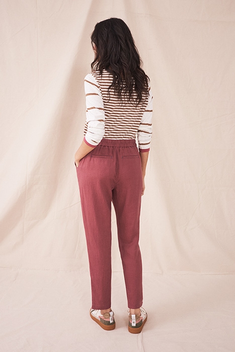 MADDIE LINEN TROUSER MID PLUM 3