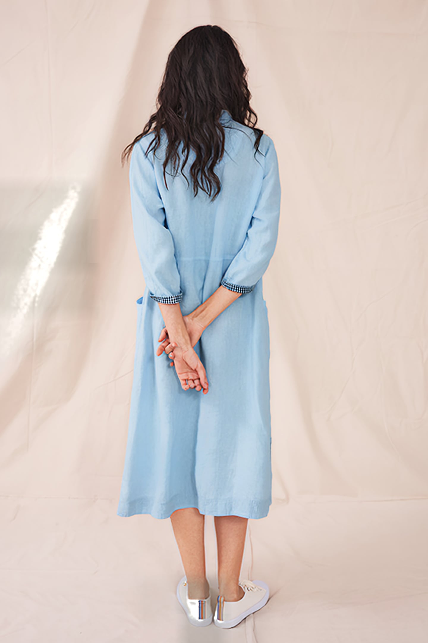 ROSIE LINEN SHIRT DRE  BLUE 3