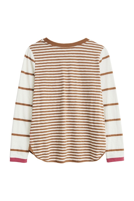 CASSIE STRIPE TEE BROWN MULTI 6