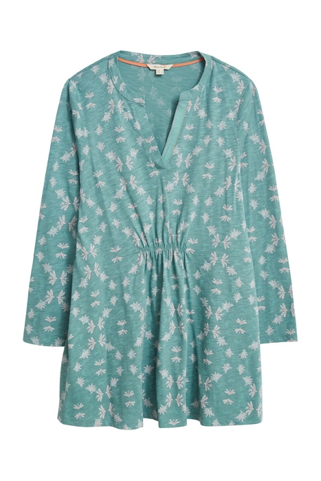 HALLIE JERSEY TUNIC TEAL MULTI 1