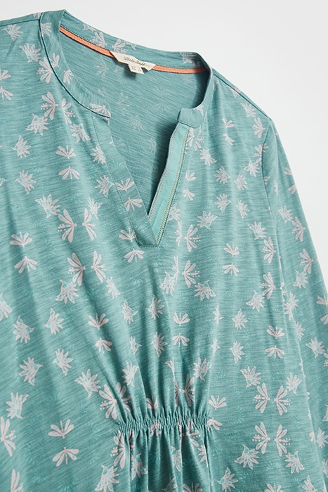 HALLIE JERSEY TUNIC TEAL MULTI 5