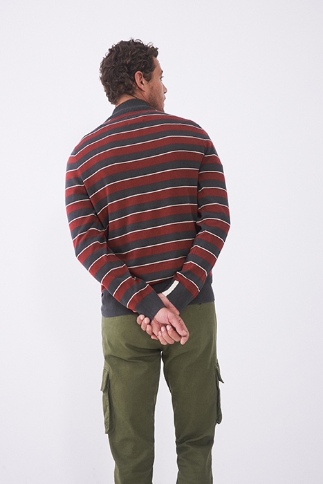 BRIAR FUNNEL NECK STRIPE CHARCOAL GREY 3