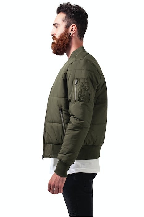 BASIC QUILT BOMBER JACKET OLIVE 4