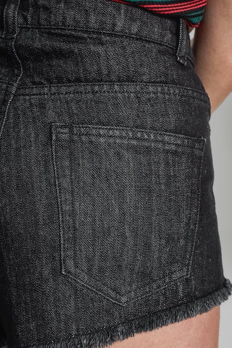 LADIES DENIM HOTPANTS BLACK WASHED 7