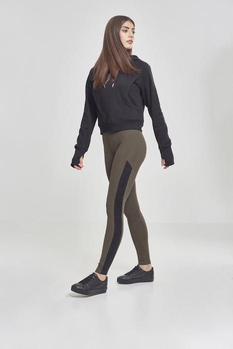 LADIES JACQUARD CAMO STRIPED LEGGINGS DARKOLIVE/BLACKCAMO 4