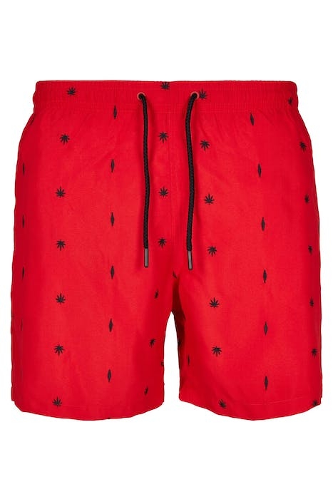 EMBROIDERY SWIM SHORTS LEAF/FIRERED/NAVY 1