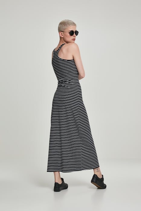 LADIES LONG RACER BACK DRESS BLACK/WHITE 7