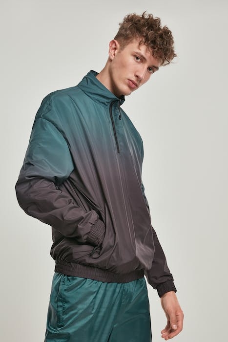 GRADIENT PULL OVER JACKET BLACK/BOTTLEGREEN 2