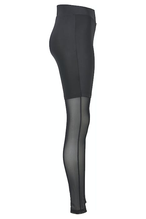 LADIES HIGH WAIST TRANSPARENT TECH MESH LEGGINGS BLACK 7