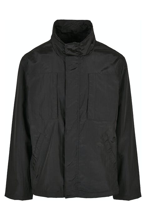 DOUBLE POCKET NYLON CREPE JACKET BLACK 1