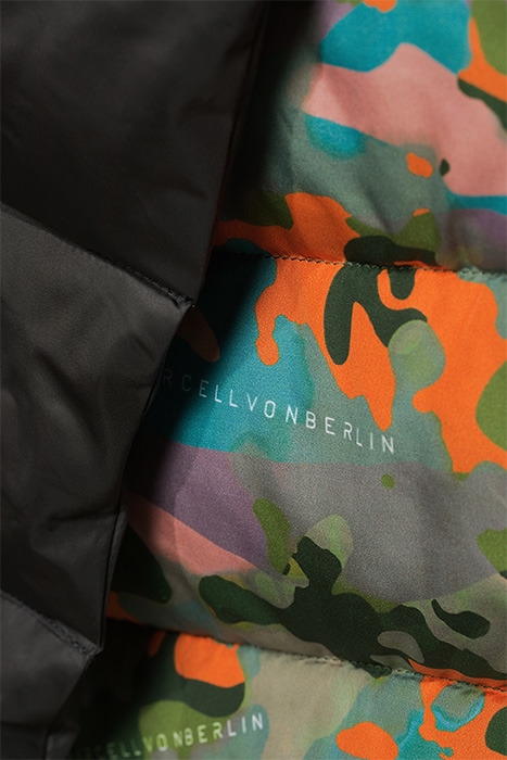 WOMEN'S ONE SLEEVE DOWN DRESS BLACK, CAMOU PRINT 5