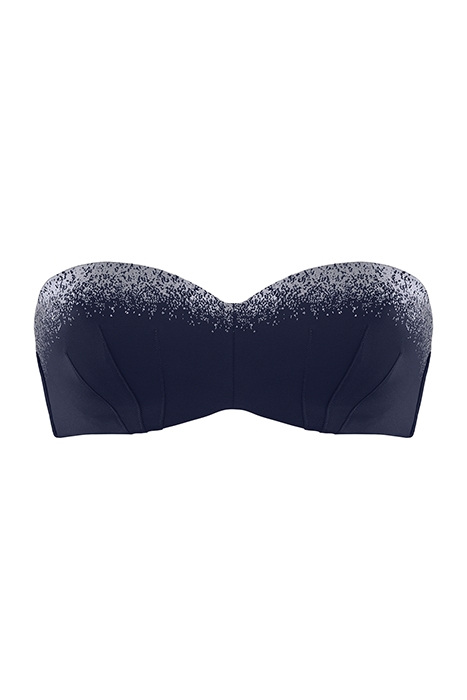 ISHTAR MIDNIGHT BLUE AND SILVER STRAPLESS BIKINI TOP 1