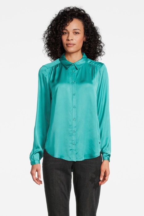 BLOUSE WOVEN LONG SLEEVES 82001234 DARK TURQUOISE 1