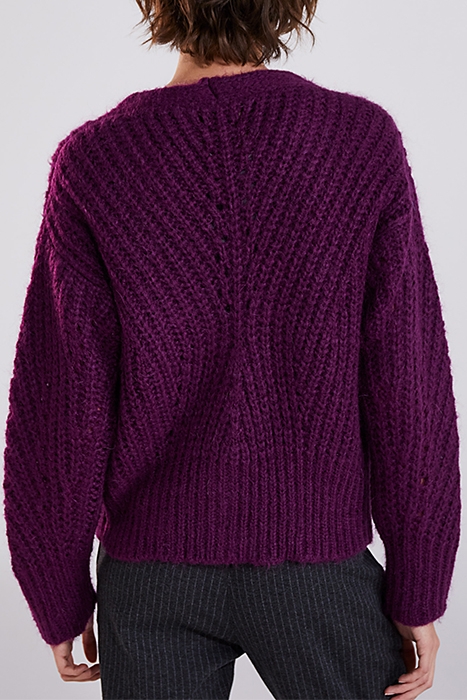 PURPLE FLUFFY KNIT CARDIGAN WITH MOHAIR 2