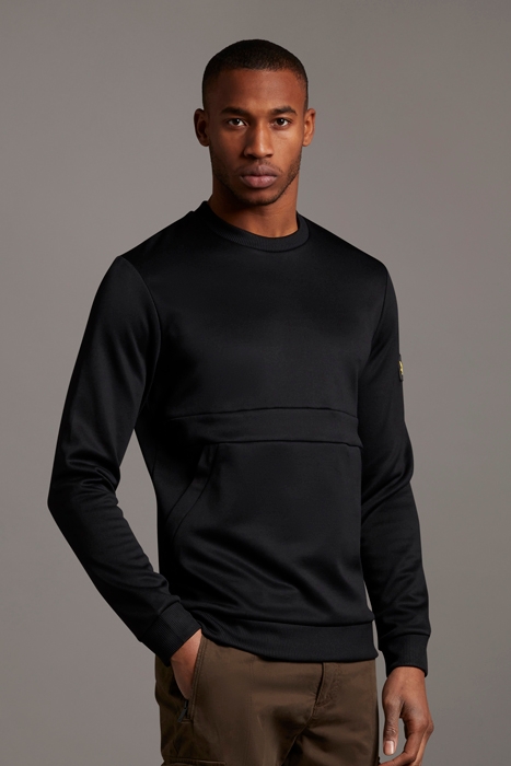 ZIP POCKET SWEATSHIRT JET BLACK 1