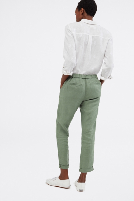 MAISON LINEN TROUSER SAGE GREEN PLAIN 3