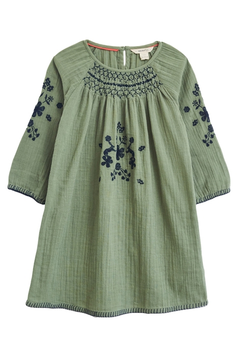 ELLA SMOCKED DRESS GREEN PRINT 1