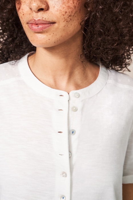 LORENNA LONGLINE JERSEY SHIRT BRILLIANT WHITE 2