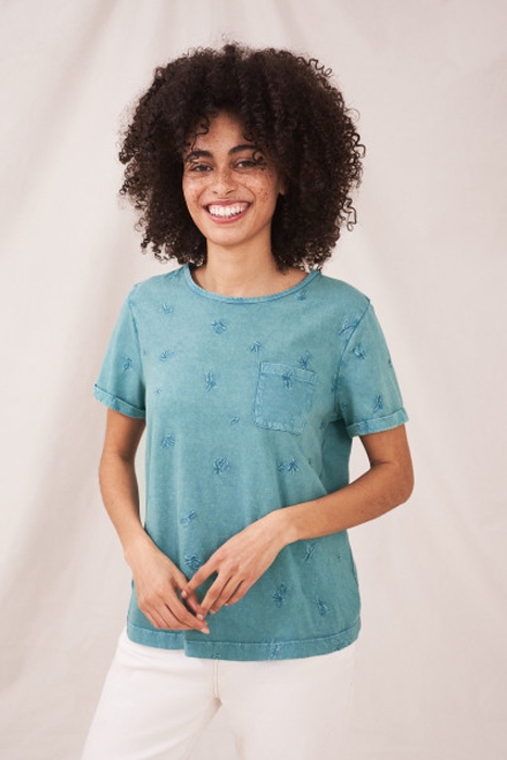 NEO EMBROIDERED TEE LIGHT TEAL 2