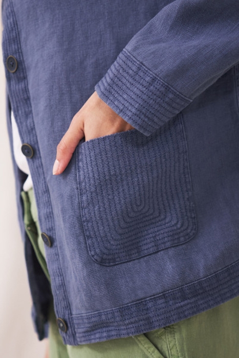 GRACE LINEN JACKET  BLUE 2