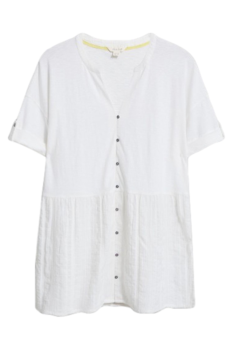 SOPHIA JERSEY WOVEN MIX TUNIC BRILLIANT WHITE 1